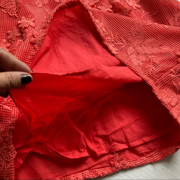 🆕 Romeo + Juliet Couture Coral Lace Dress Size L - Picture 16 of 17